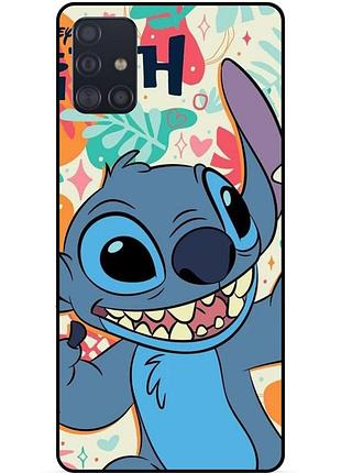 Чехол силиконовый бампер для samsung a71 с рисунком stitch стич