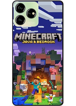 Чехол силиконовый бампер для zte blade v50 design с картинкой майнкрафт minecraft