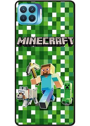 Силіконовий чохол бампер для oppo reno 4 lite стів minecraft кріпер майнкрафт