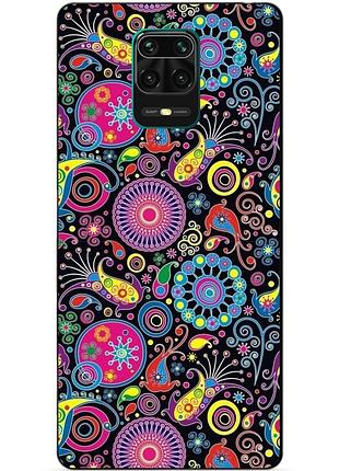 Чехол силиконовый бампер для xiaomi redmi note 9s с рисунком восточные узоры
