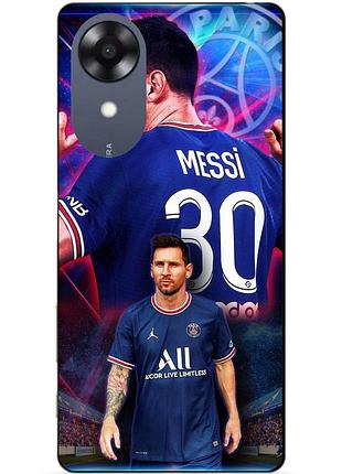 Силіконовий чохол бампер для oppo a17k з малюнком мессі псж messi