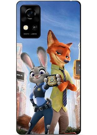 Чехол силиконовый бампер для zte blade a31 с рисунком джуди зверополис zootopia