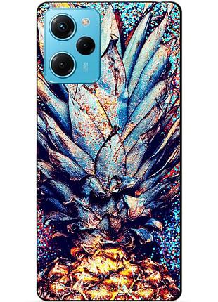 Силиконовый чехол бампер для xiaomi redmi note 12 pro speed edition с рисунком ананас