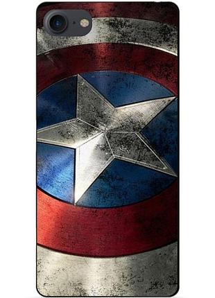 Силиконовый чехол бампер для iphone 8 с рисунком капитан америка супергерой marvel