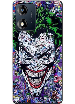 Силиконовый чехол бампер для motorola moto e13 с рисунком джокер joker