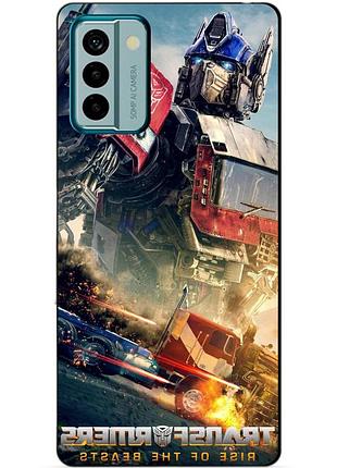 Силиконовый чехол бампер для nokia g22 с рисунком оптимус прайм трансформеры