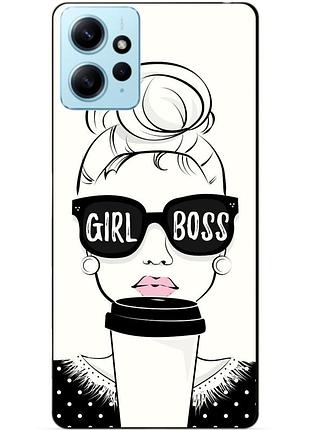 Силіконовий бампер чохол для xiaomi redmi note 12 з малюнком girl boss