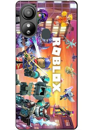 Силиконовый чехол бампер для zte blade l220 с картинкой роблокс roblox