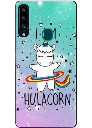 Силиконовый чехол бампер для samsung a20s 2019 galaxy a207f с рисунком единорог