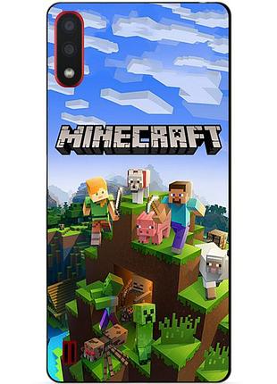 Силіконовий бампер чохол для samsung a01 galaxy a015f з малюнком minecraft