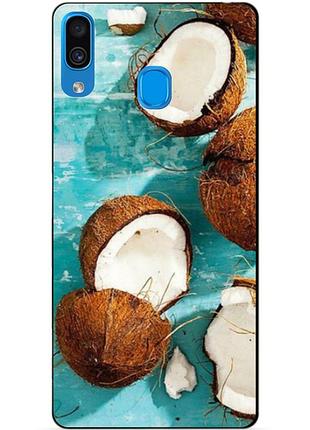 Силіконовий бампер чохол для samsung a30 2019 galaxy a305f з малюнком кокоси