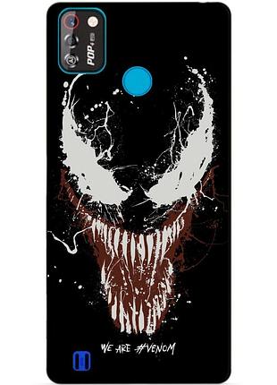 Силиконовый бампер чехол для tecno pop 4 pro с рисунком веном
