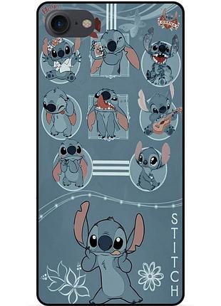 Силиконовый бампер чехол для iphone 8 с картинкой стич stitch