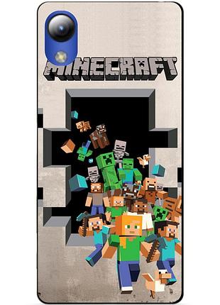 Силиконовый чехол бампер для zte blade l8 с картинкой minecraft майнкрафт