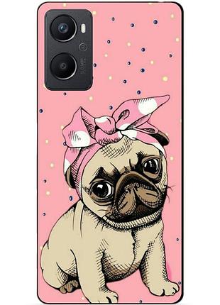 Силіконовий чохол бампер для oppo a96 з малюнком мопс