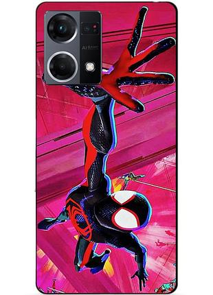Силіконовий чохол бампер для oppo reno 7 з малюнком spider man людина-павук