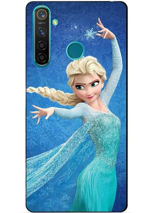 Силиконовый чехол бампер для realme q с рисунком эльза