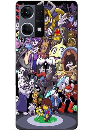 Силиконовый чехол бампер для oppo reno 7 с рисунком undertale андертейл