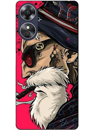 Силіконовий бампер чохол для oppo a17 з малюнком дід хіпстер