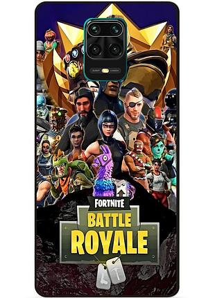 Силіконовий чохол бампер для xiaomi redmi note 9 pro з малюнком фортнайт fortnite