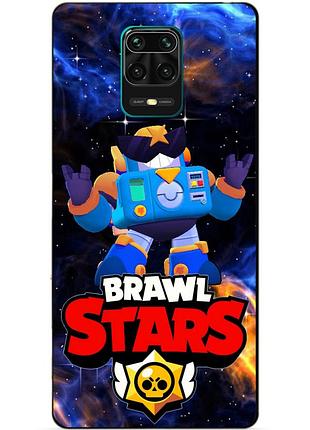 Чехол силиконовый бампер для xiaomi redmi note 9 pro с героем космический бравл вольт