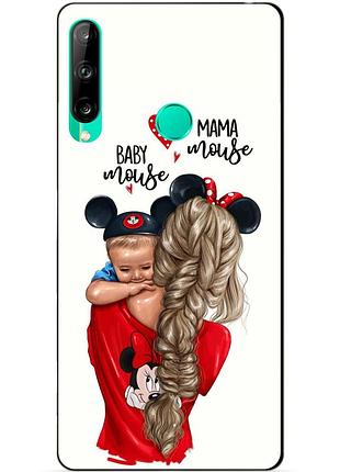 Силиконовый чехол бампер для huawei p40 lite e с рисунком мама и малыш