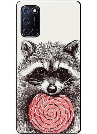 Силіконовий бампер чохол для oppo a52 з малюнком єнот