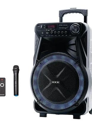 Колонка з мікрофоном zxx-7171/акустична переносна колонка 600 вт 12" 35х30х54см