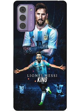 Силиконовый чехол бампер для nokia g42 с рисунком messi аргентина месси