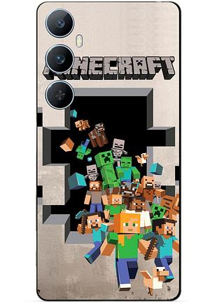 Силіконовий чохол бампер для realme c65 з картинкою minecraft майнкрафт
