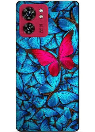 Силиконовый чехол бампер для motorola edge 40 с рисунком мотыльки бабочки