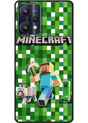 Силіконовий чохол бампер для realme 9 pro стів minecraft кріпер майнкрафт