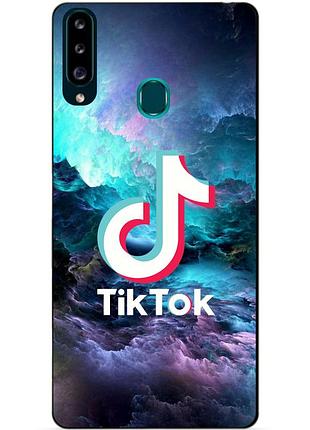 Силиконовый бампер чехол для samsung a20s 2019 galaxy a207f с рисунком tik tok