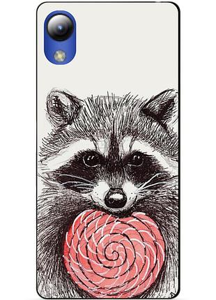 Силиконовый чехол бампер для zte blade l8 с рисунком енот