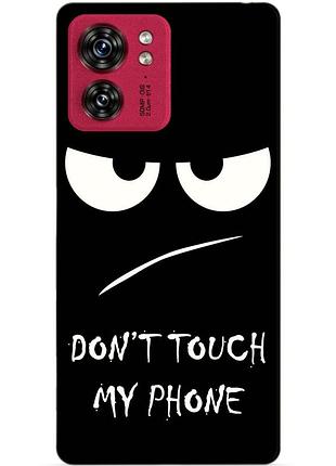Силіконовий чохол бампер для motorola edge 40 з малюнком очей dont touch my phone