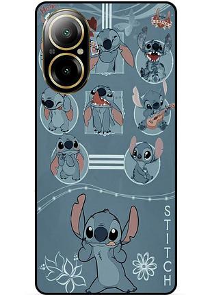 Чехол силиконовый бампер для realme c67 с картинкой стич stitch