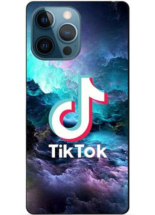Силіконовий чохол бампер для iphone 13 pro з малюнком tik tok тік ток