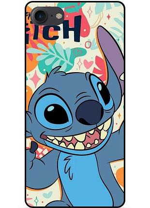 Силиконовый бампер чехол для iphone 7 с рисунком stitch стич