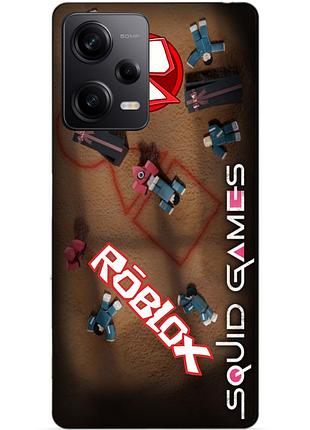 Силиконовый чехол бампер для xiaomi redmi note 12 pro 5g с рисунком roblox игра в кальмара роблокс