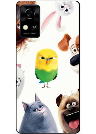 Чехол силиконовый бампер для zte blade a31 с рисунком тайная жизнь домашних животных