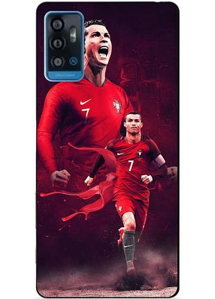 Чехол силиконовый бампер для zte blade a71 с рисунком ronaldo португалия роналдо