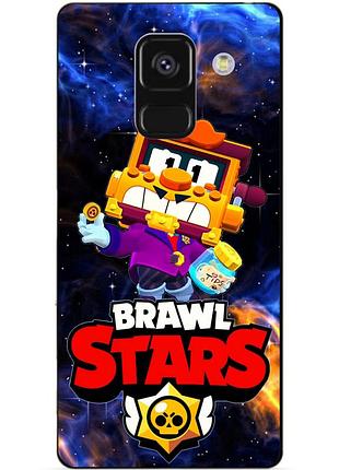 Чехол силиконовый бампер для samsung a8 plus с героем космический бравл грифф