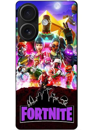 Чехол силиконовый бампер для iphone 16 с рисунком fortnite фортнайт