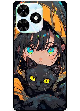 Силіконовий бампер чохол для infinix hot 40 (x6836) з малюнком котик аніме