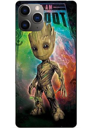 Силиконовый чехол бампер для iphone 11 pro с рисунком groot грут стражи галактики
