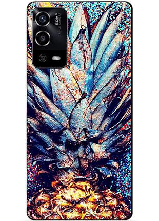 Силіконовий чохол бампер для oppo a55 з малюнком ананас