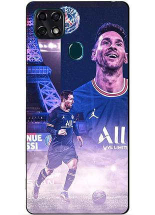Чехол силиконовый бампер для zte blade 20 smart с рисунком messi psg месси