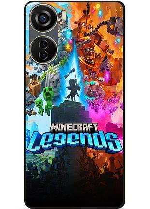 Чехол силиконовый бампер для zte blade v40 design игра майнкрафт minecraft