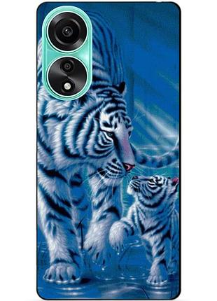 Силиконовый чехол бампер для oppo a78 с рисунком тигры