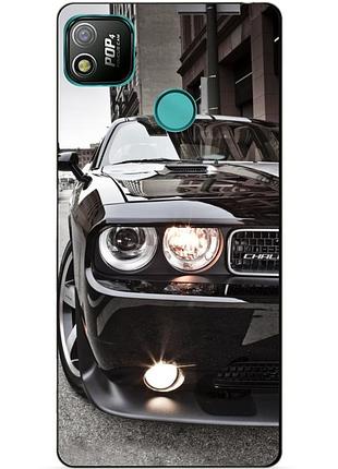Силиконовый бампер чехол для tecno pop 4 с рисунком dodge